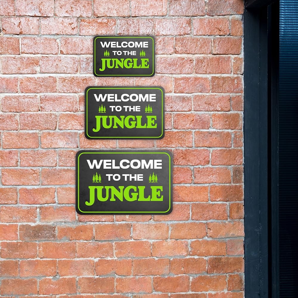 Classic Framed Plus Welcome To The Jungle Door or Wall Sign | Funny Home Decor