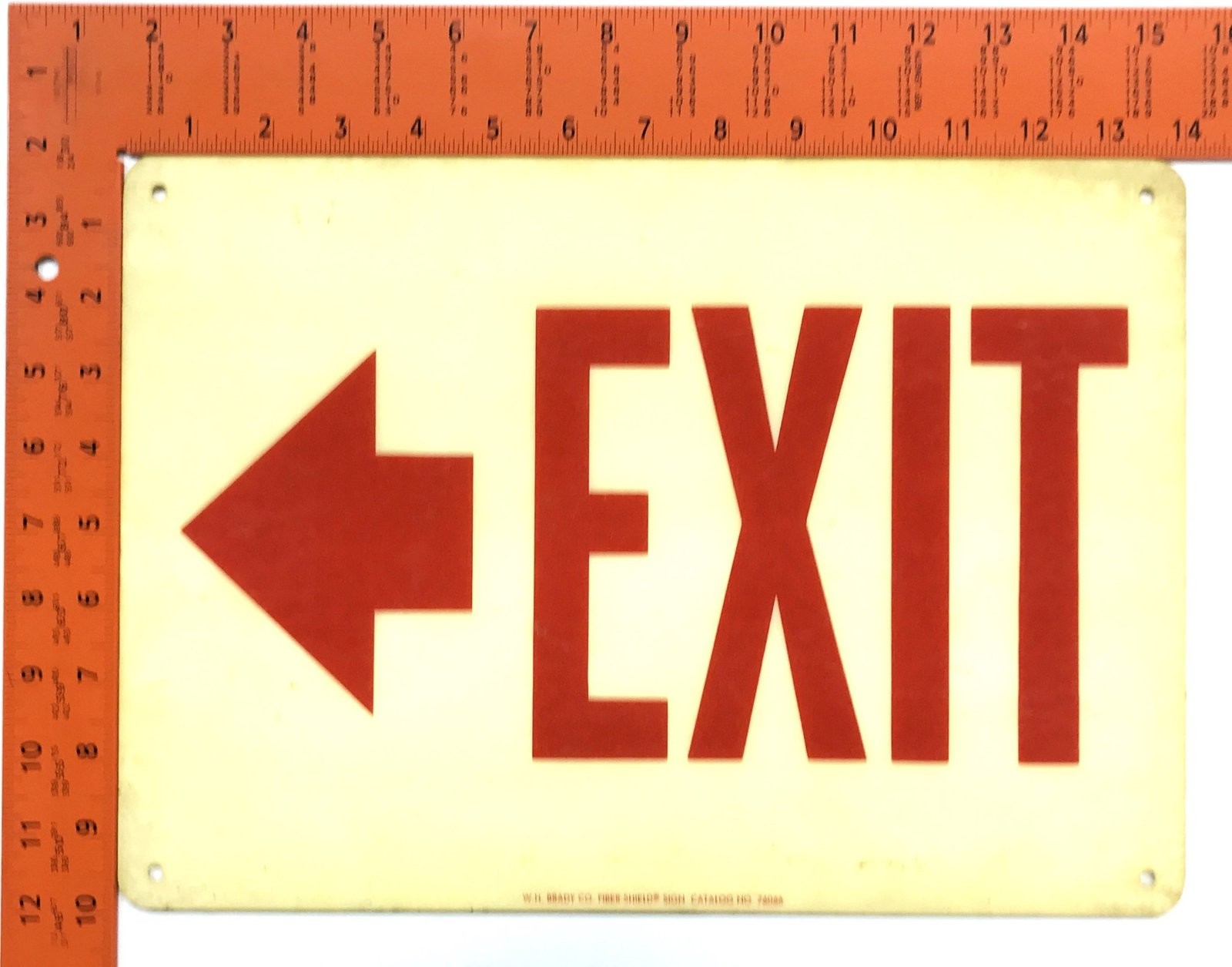 Brady Co Left Arrow Exit Sign 76066 NOS