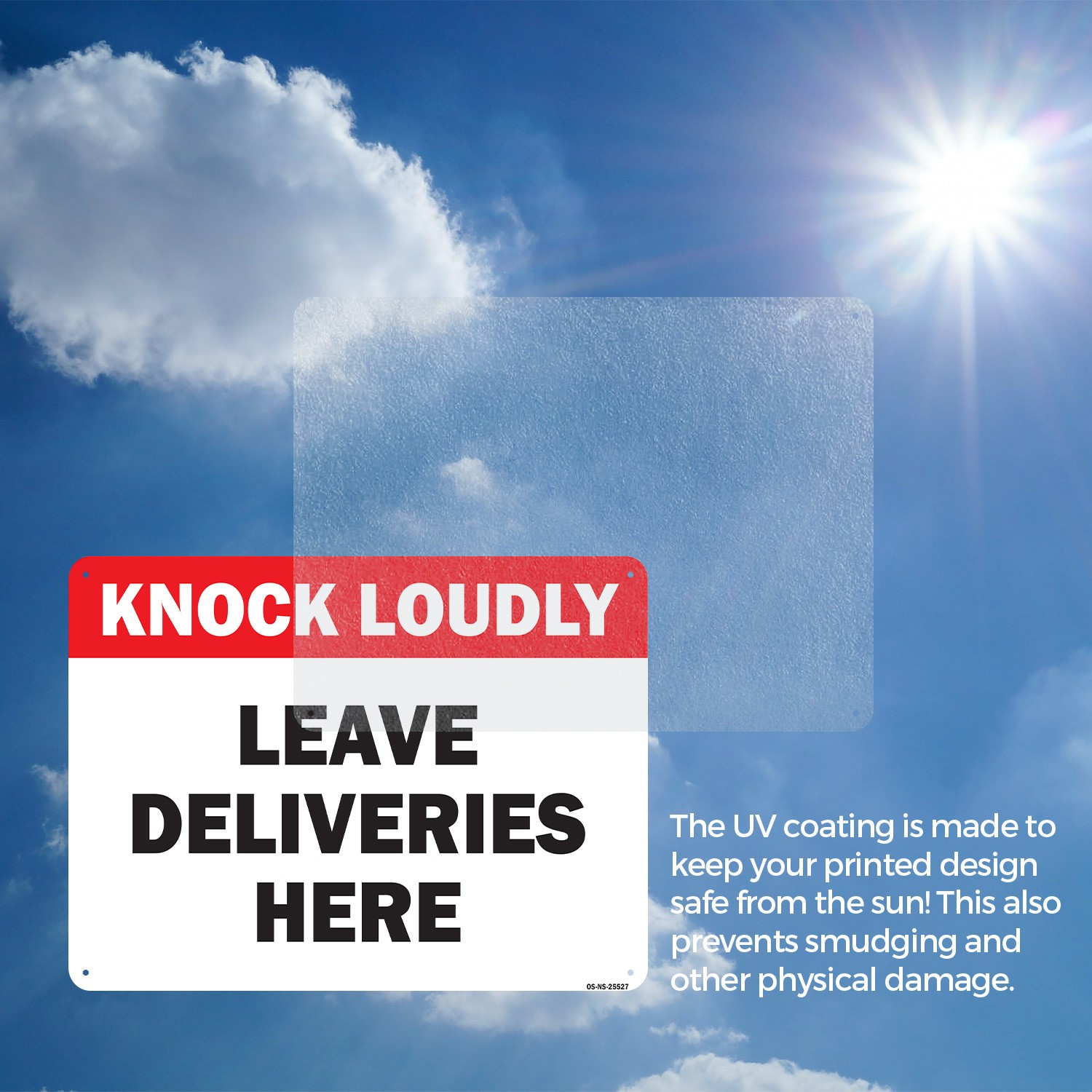 Knock Loudly Leave Deliveries Here Public Safety Sign Or Decal – 5 or 10 Pack