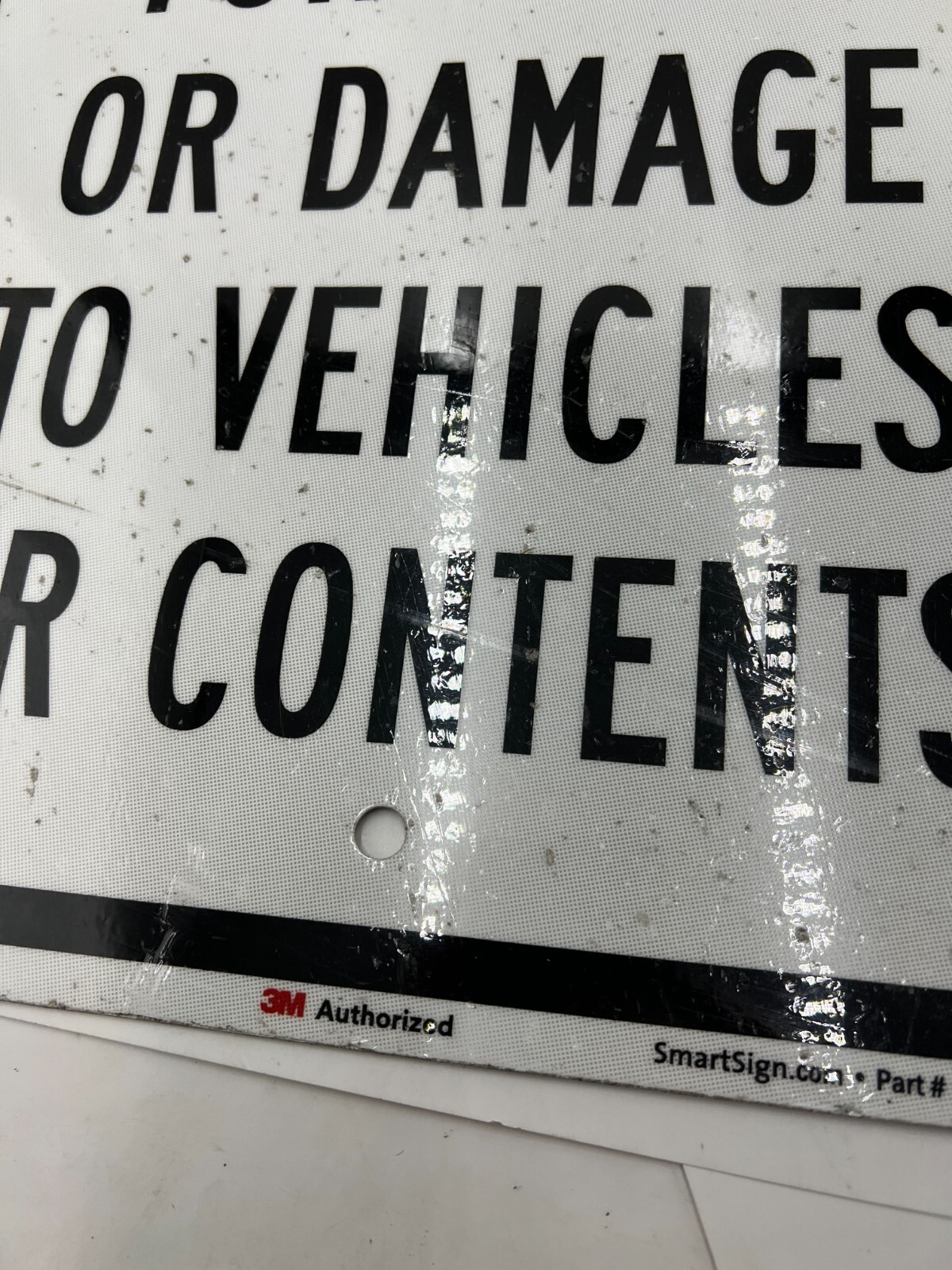 QTY 4 SmartSign Not Responsible For Theft Or Damage To Vehicles 12&Prime; x 18&Prime;