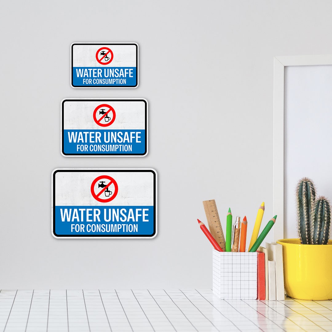 Classic Framed Plus Water Unsafe for Consumption Door or Wall Sign