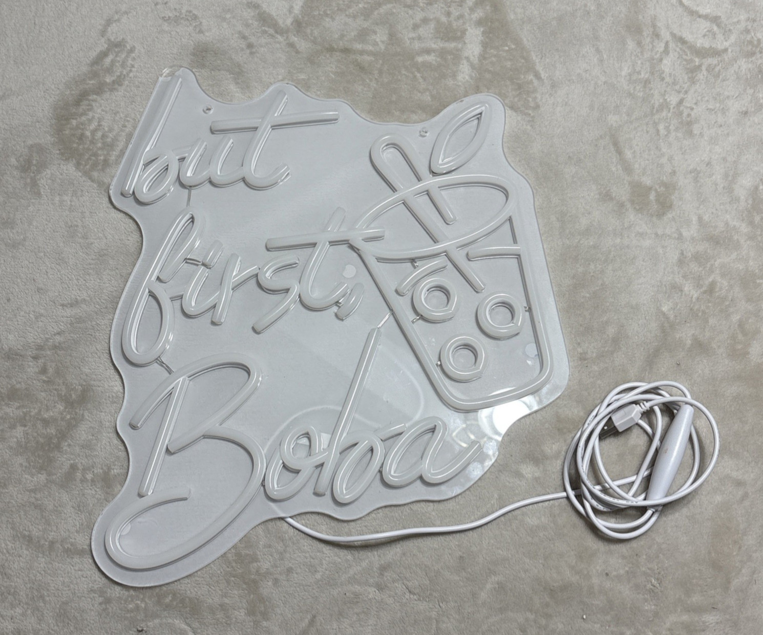 Neon Boba Sign Multicolor but first Boba 15&Prime; x 13&Prime; 5 Level Brightness Control