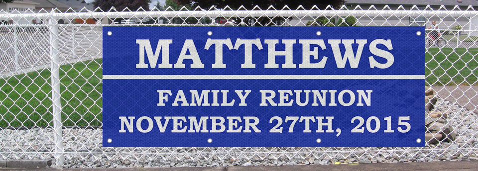 Family Reunion Welcome Custom Personalized Vinyl Banner Sign With Grommets