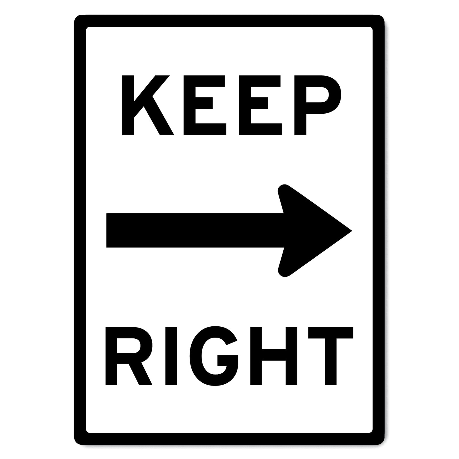 Keep Right Sign Traffic and Parking Metal Tin Sign 12×16 Inches