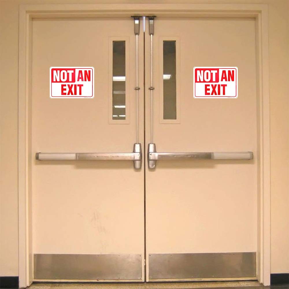 2PCS Not an Exit Sign 10&Prime;x7&Prime; Reflective Rust-Free Aluminum UV-Protected