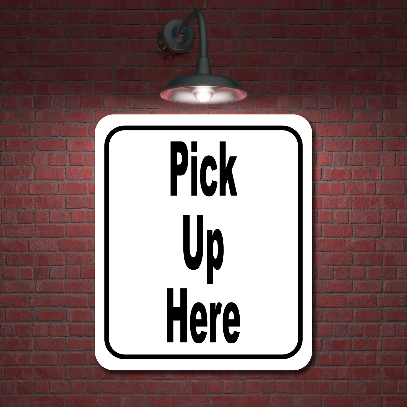 Pick up here classic Aluminum Composite Sign