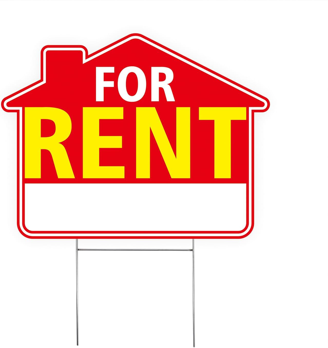 For Rent Signs with Stakes 17&Prime;X13&Prime; – Double-Sided Red White Yellow Yard Signs –