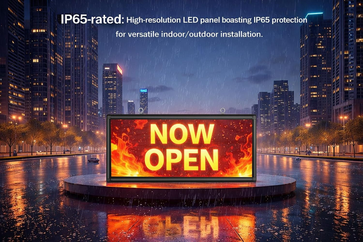 P6 Outdoor Full-Color LED Scrolling Sign, 40″ × 18″Programmable Digital Display