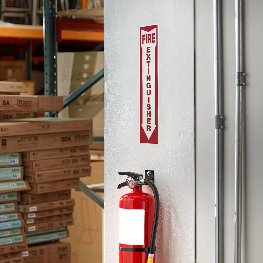 4 In. X 18 In. Glow-In-The-Dark Fire Extinguisher Sign