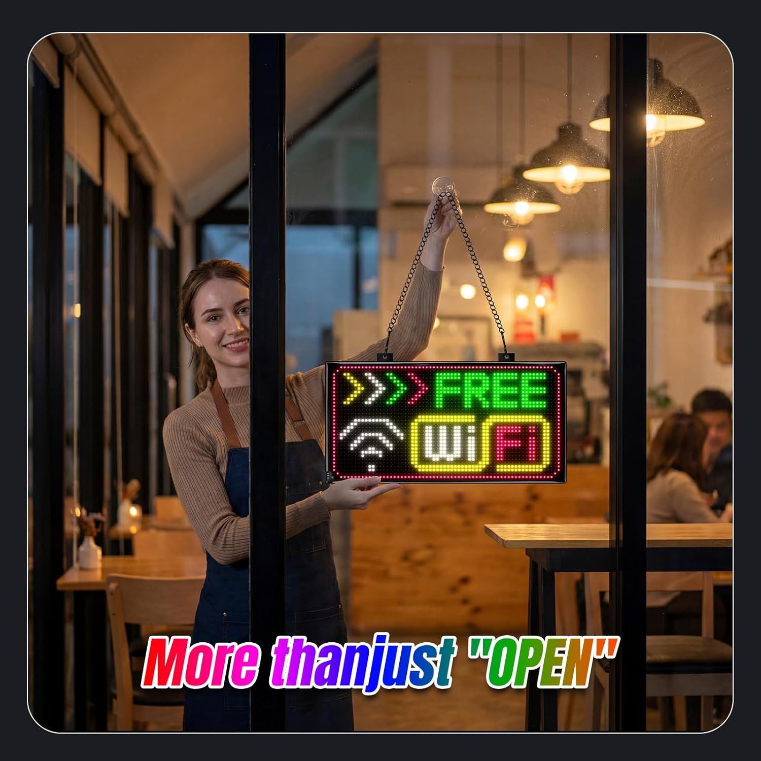 Programmable LED Open Sign with APP Control – Waterproof 8×13 for Business