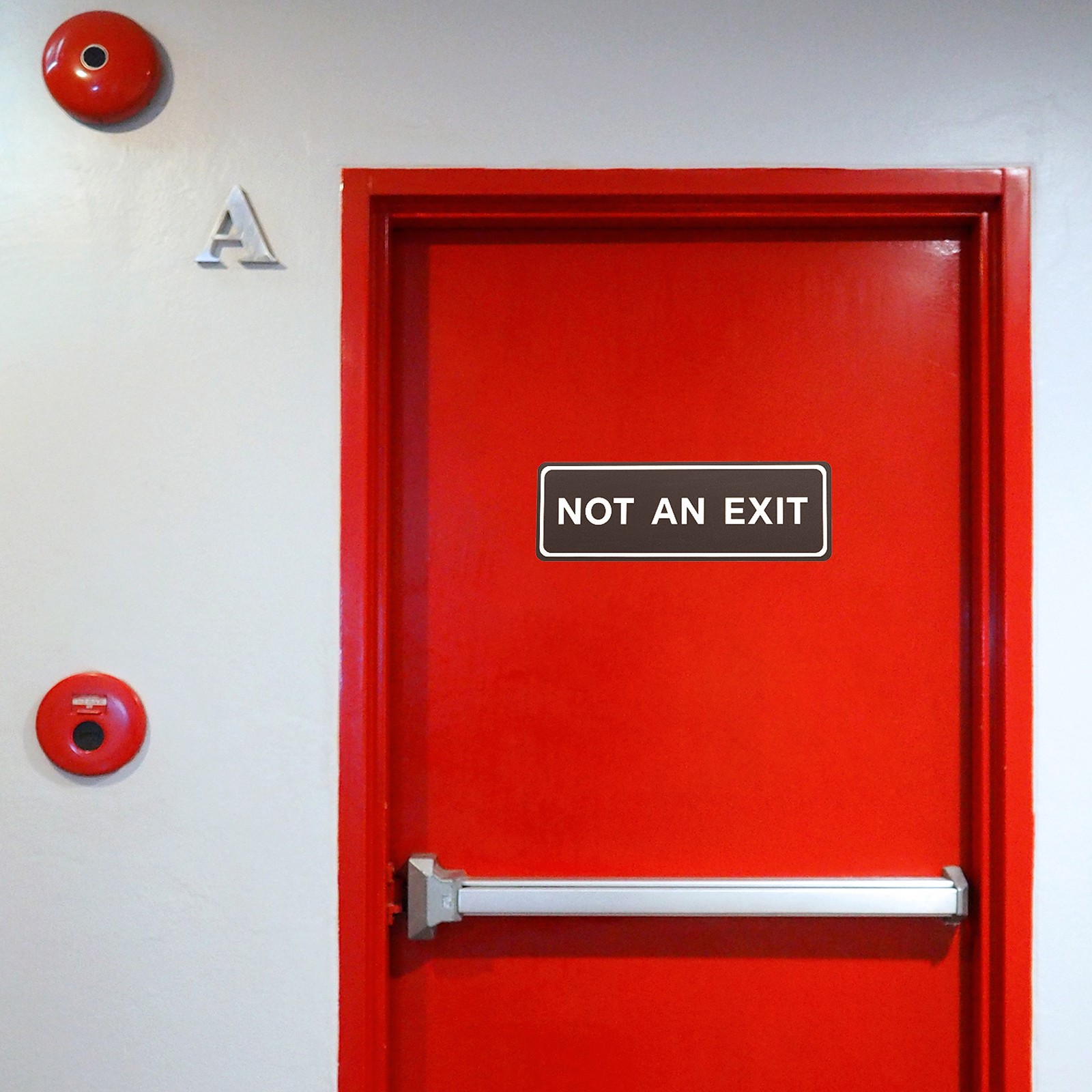6&Prime;Lx2&Prime;Wx0.1&Prime;T Not an Exit Wall or Door Sign, Black