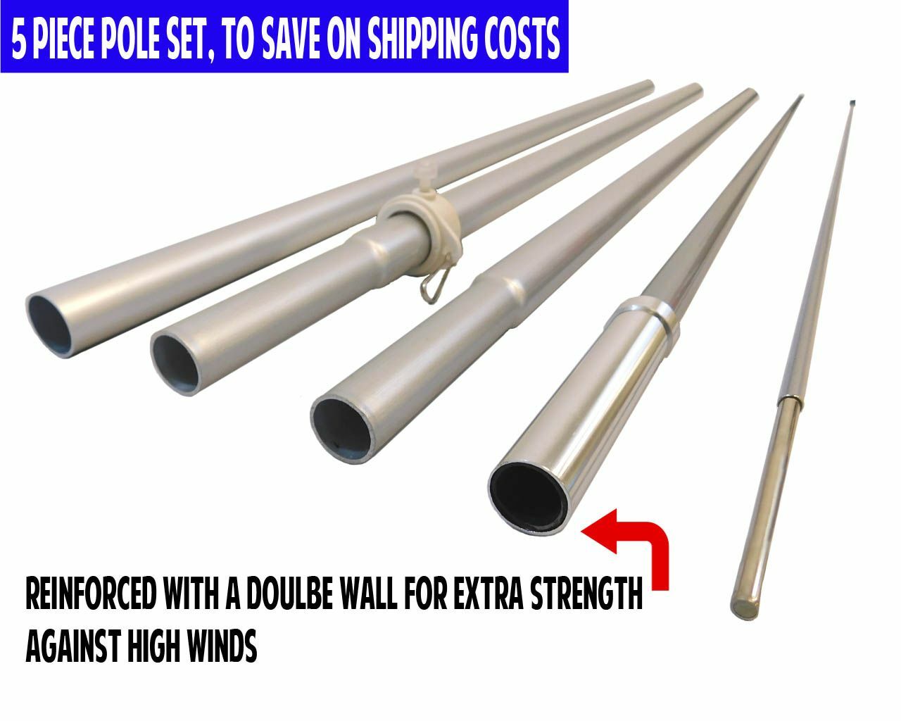 Hybrid Advertising Pole Super Pole Swooper Pole Windless Pole Feather Pole Kit