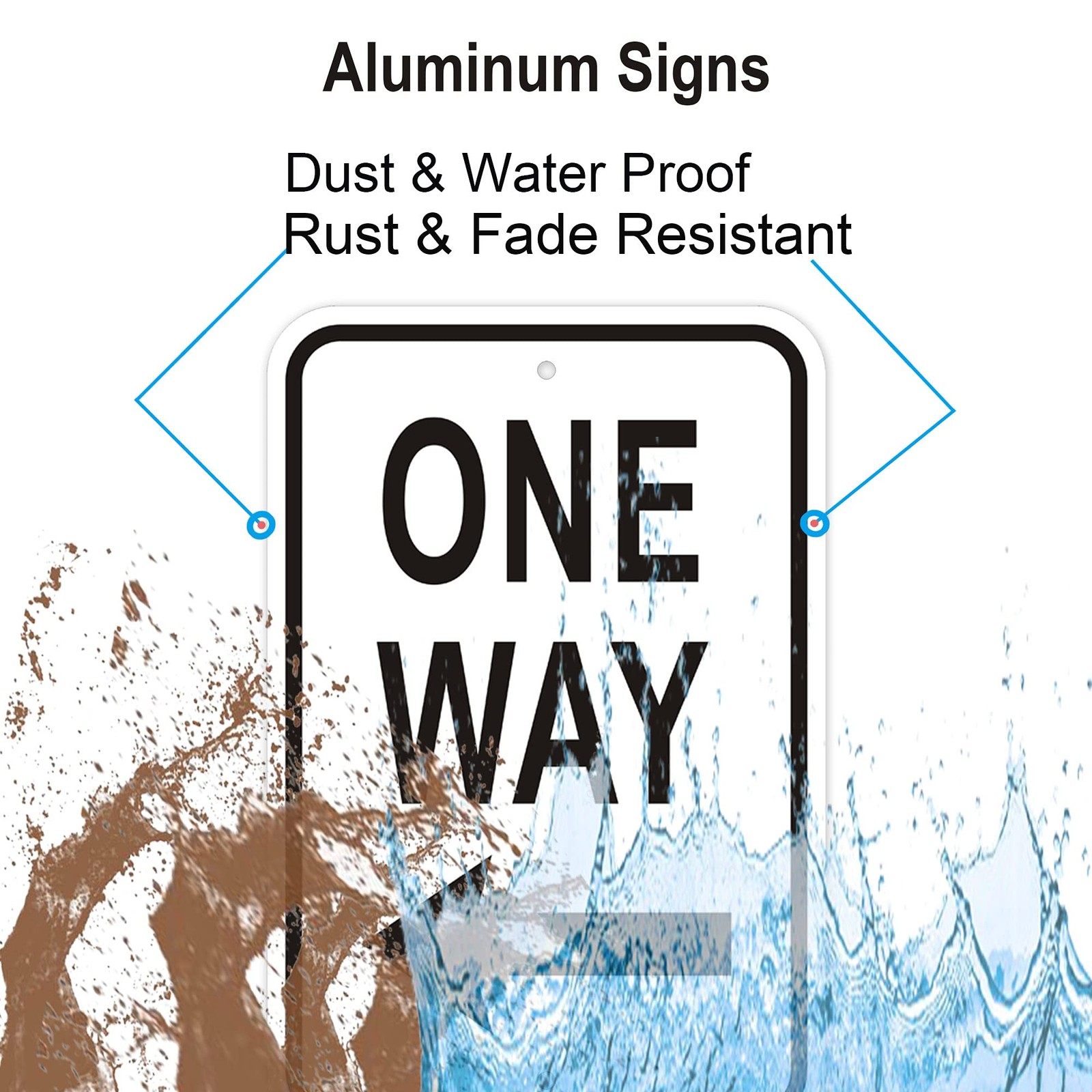 1 PC Large One Way Left Arrow Sign 18x12x0.06 Inch Reflective Aluminum