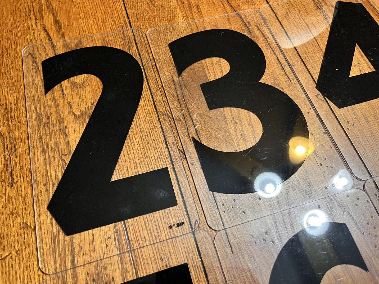 SET OF 9- 8 INCH ZIP NUMBER CHANGEABLE OUTDOOR SIGNAGE NUMBERS 2,3,4,5,6,7,8,9,0