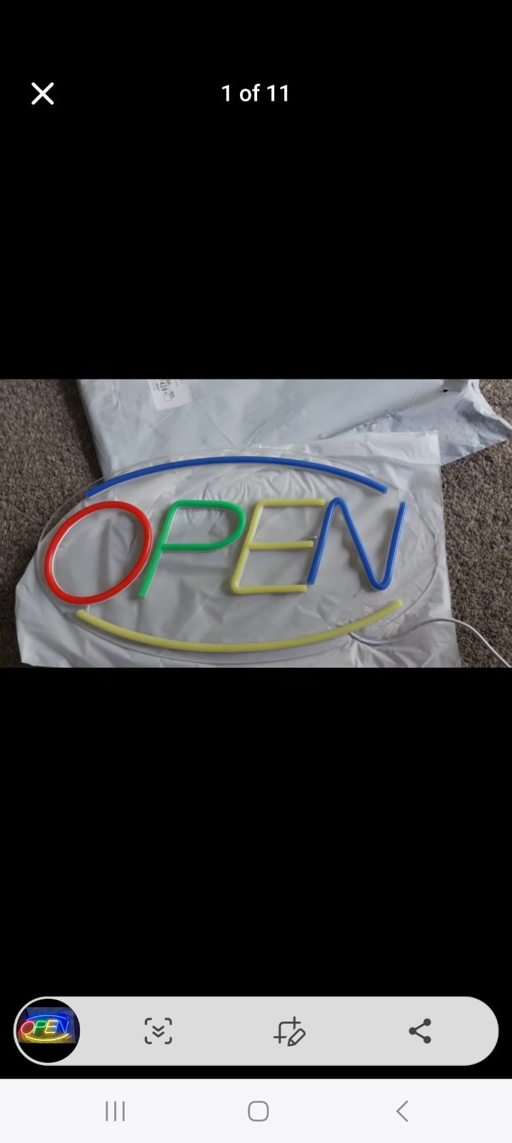 OPEN Multicolor Illuminated Sign for Business Hours/Status Display