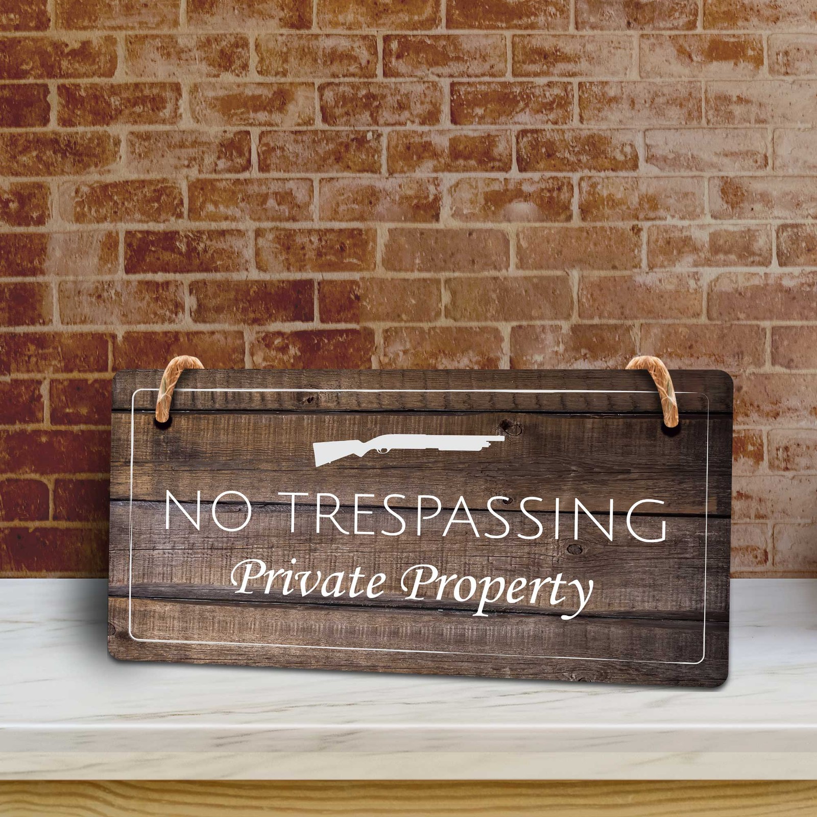 Security & Surveillance | Rustic Dark Wood 5 x 10&Prime; Hanging Signs