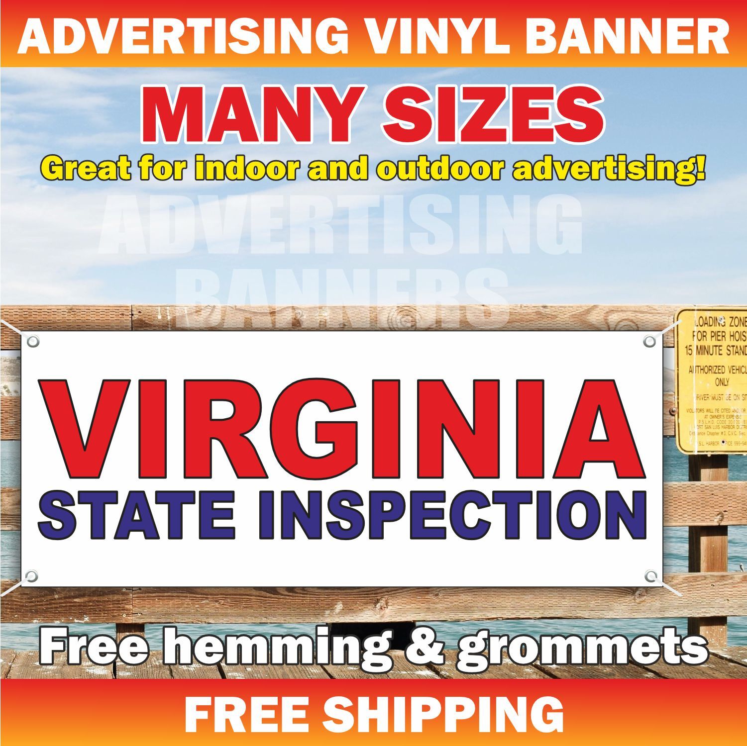 Virginia State Inspection Advertising Banner Vinyl Mesh Sign Official Vehicle