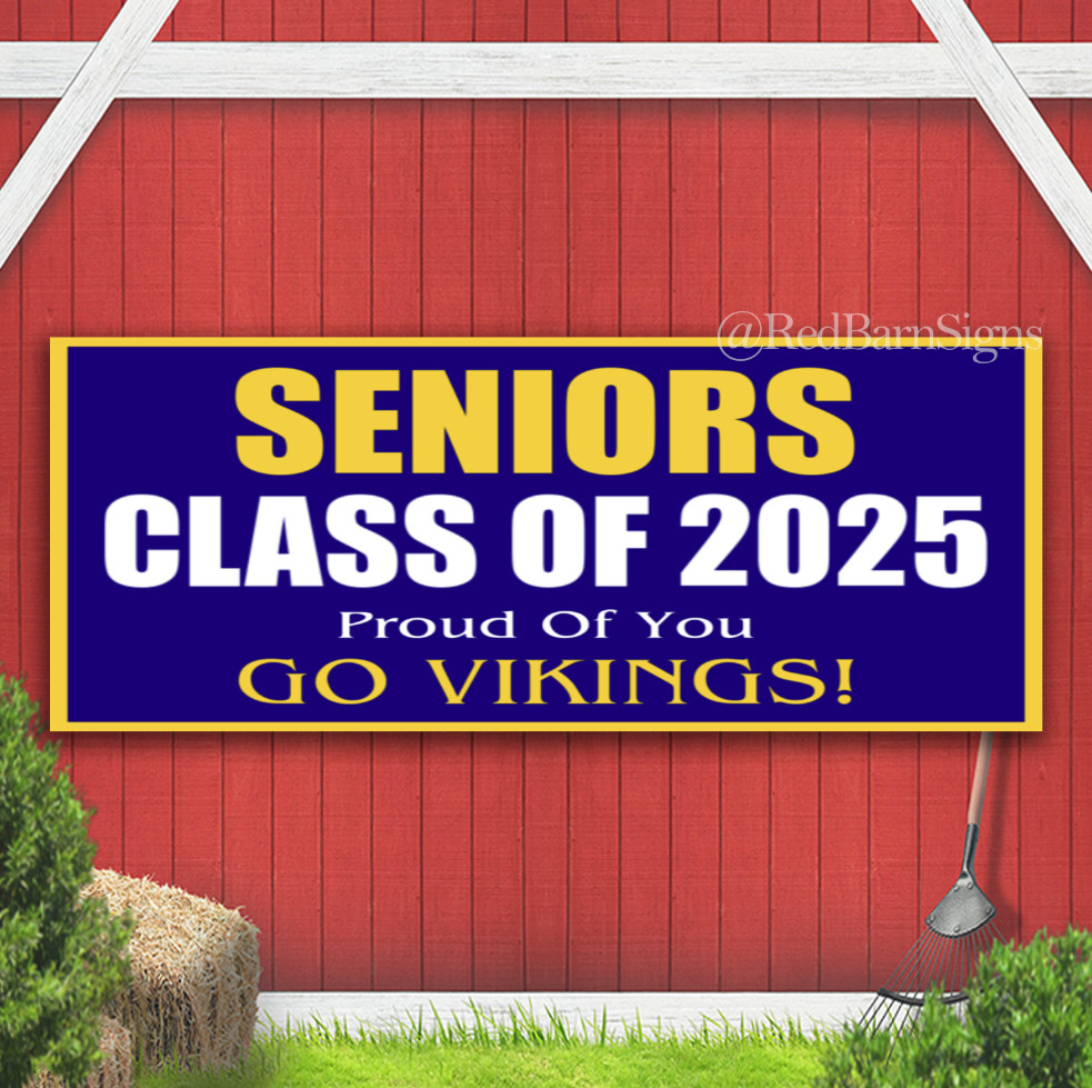 Senior Graduation Sign Class of 2025 Indoor Outdoor Banner Sign with grommets
