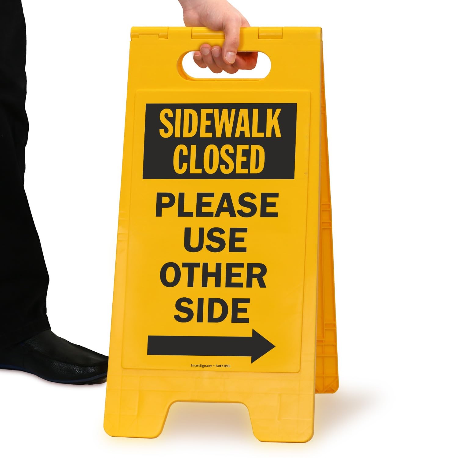 1 PCS Sidewalk Closed Please Use Other Side Sign TwoSided Folding Plastic