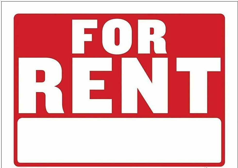 2 For Rent Sign Door, Car, House, Boat Red & White, (12&Prime; x 8&Prime;)
