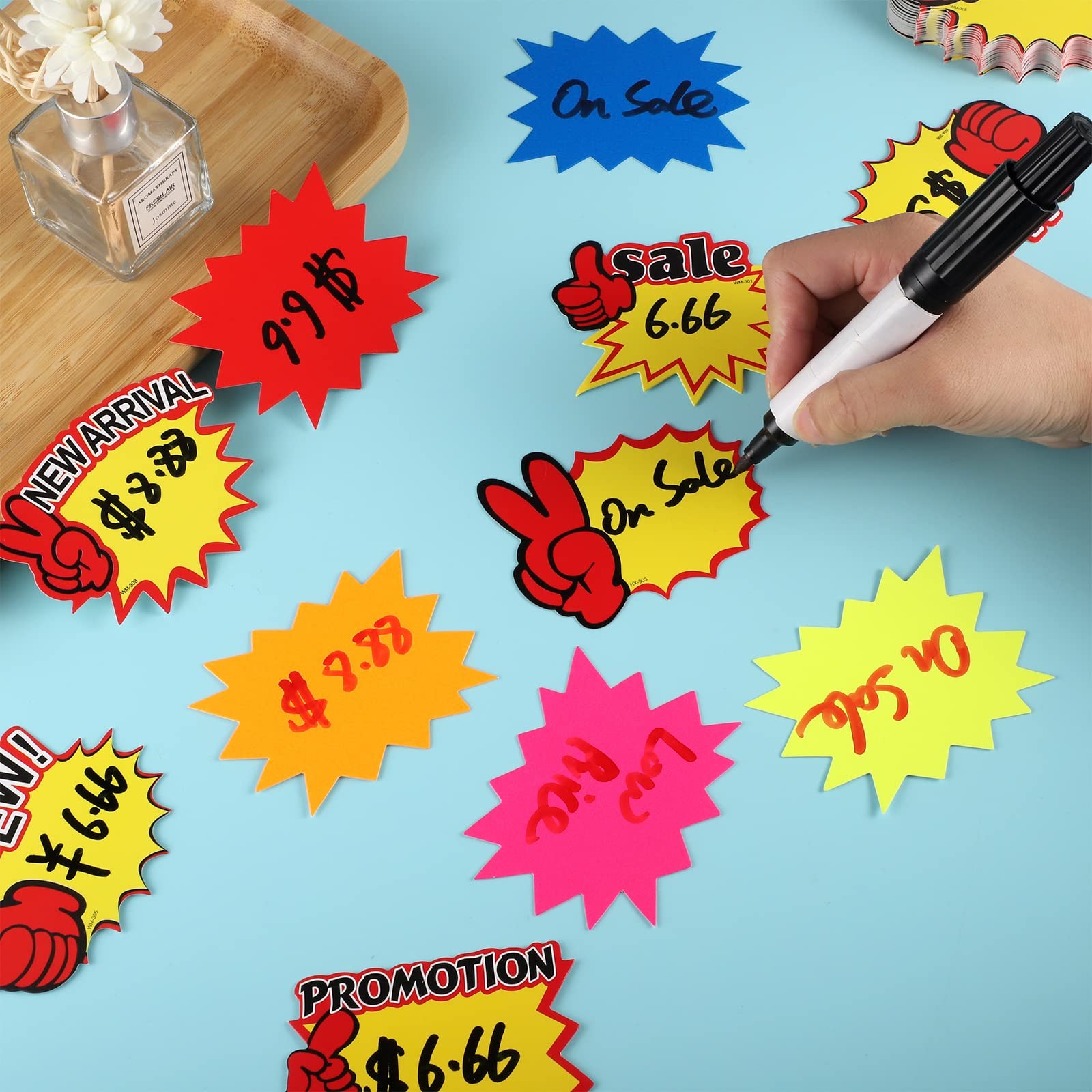 600 Pieces Starburst Signs for Price Stickers, Garage Retail Sale Signs Yard …