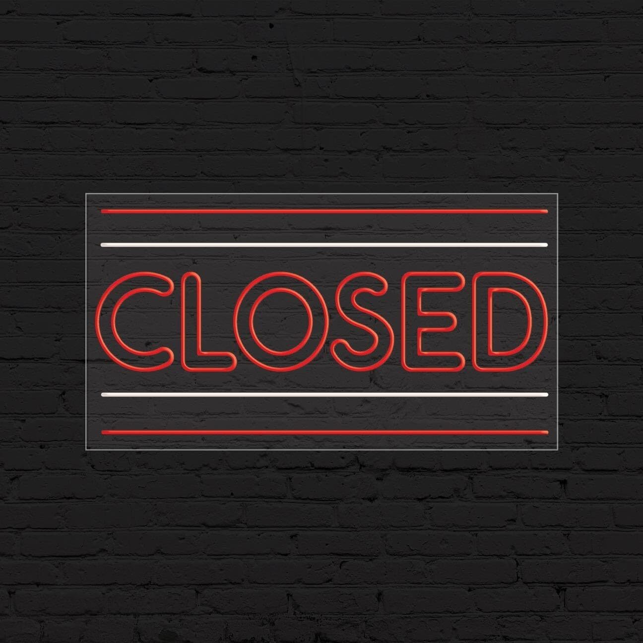 Closed Sign for Business Displays | LED Flex Neon | 37&Prime;W x 20&Prime;H x 1&Prime;D