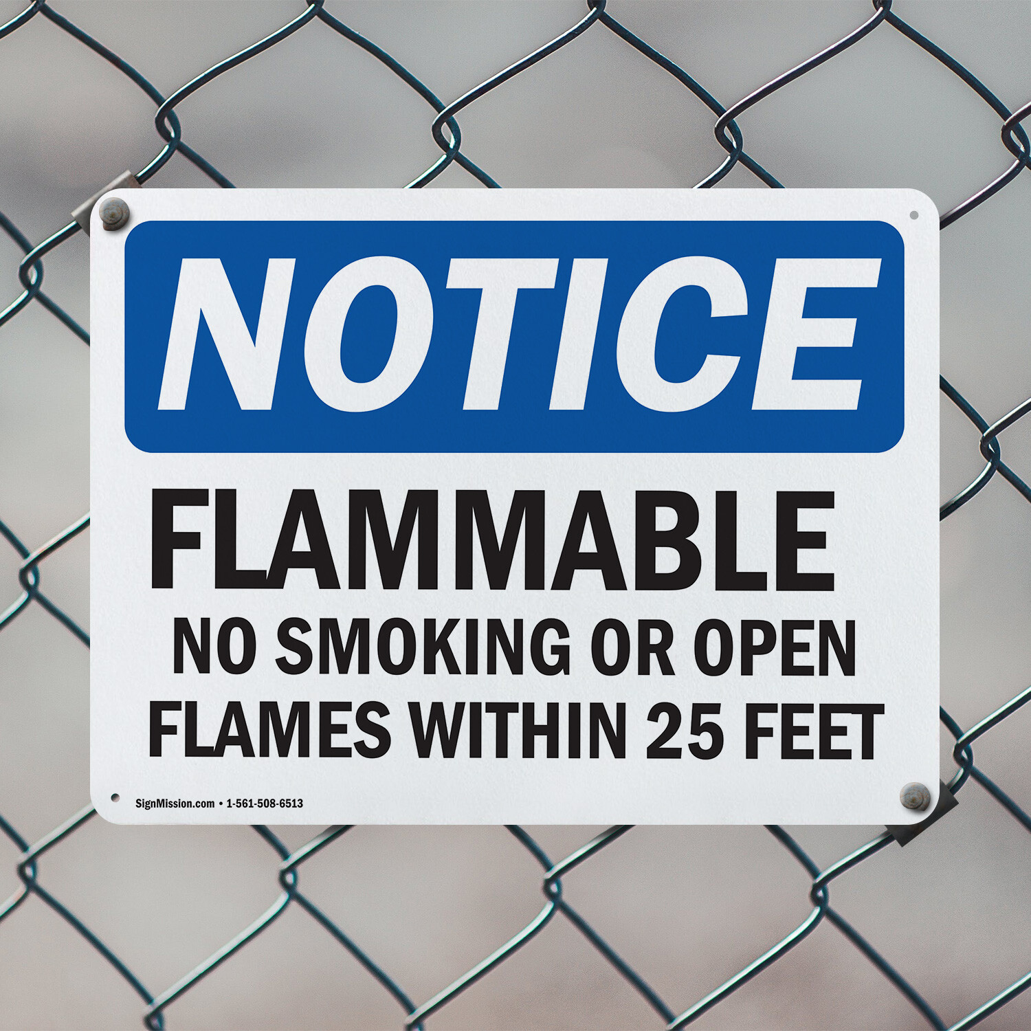 (2 Pack) Flammable No Smoking Or Open Flames Within 25 Feet OSHA Notice Sign