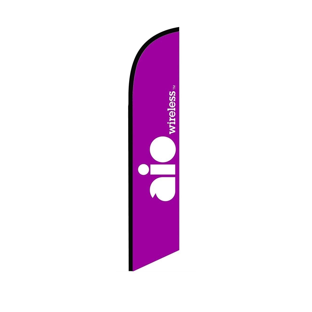 AIO Wireless Purple Swooper Flutter Feather Flag | 3ft W x 11.5ft Tall