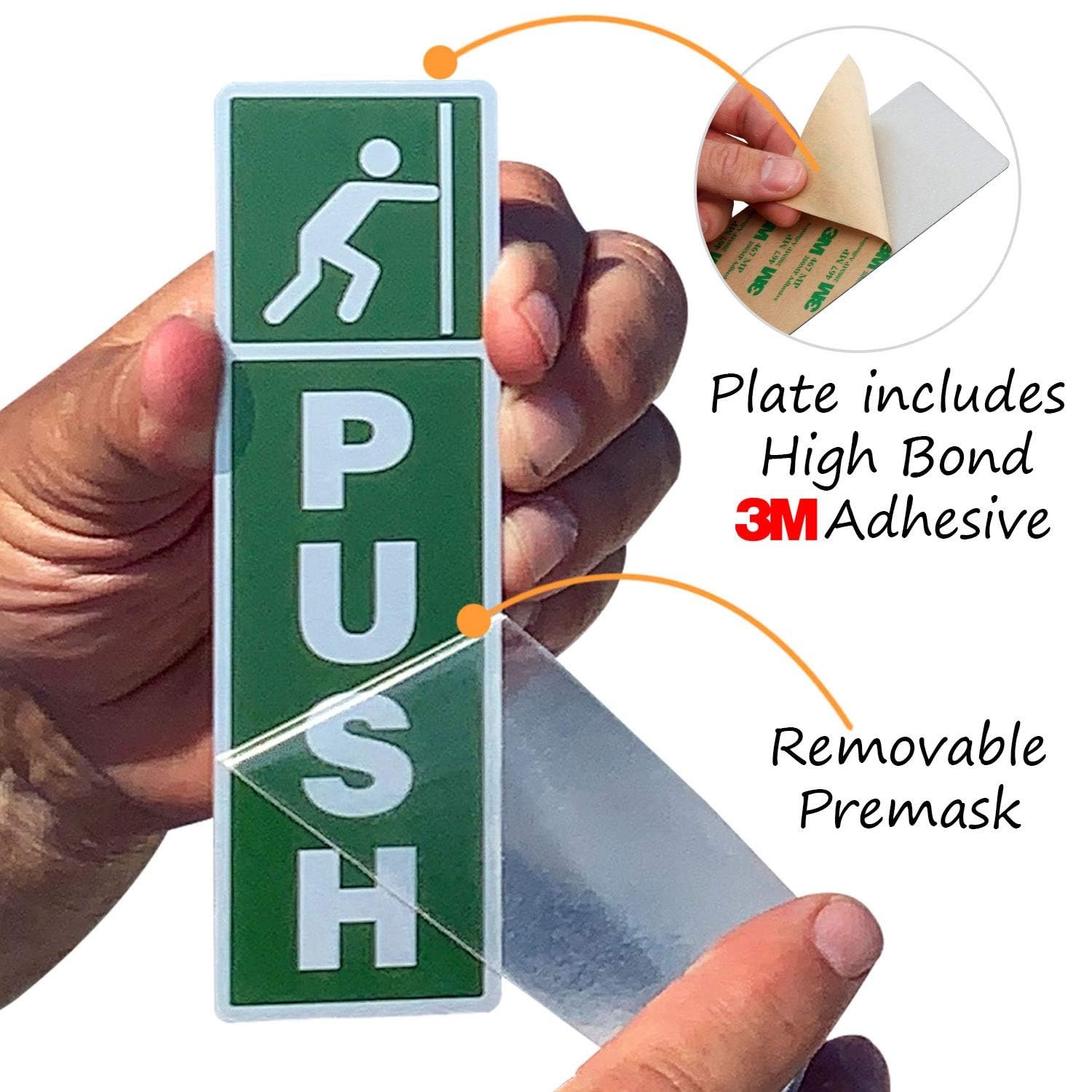 2 PCS Pull/Push Door Signs 1.5×5 Inch Anodized Aluminum Business Entrance