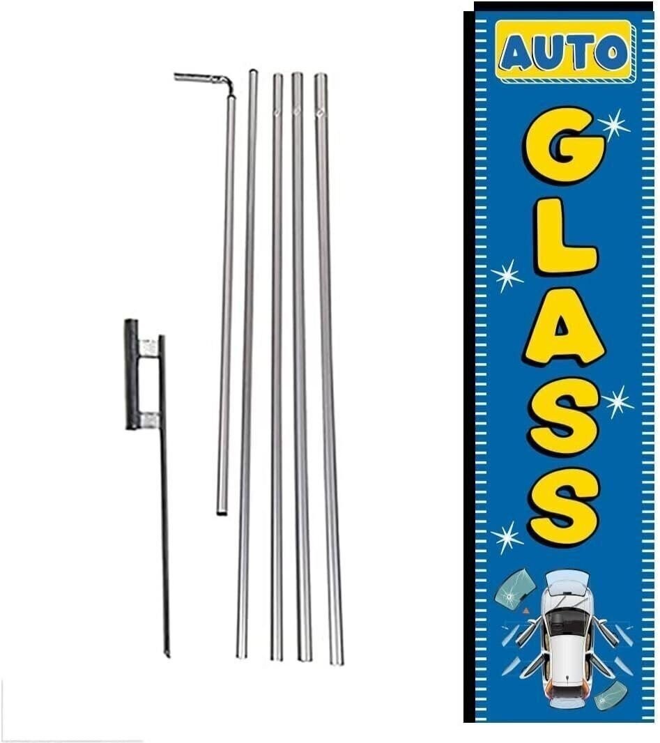 Auto Glass Advertising Rectangle Feather Banner Swooper Flag Sign with Flag…