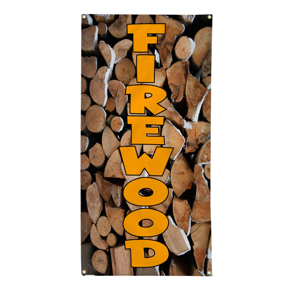 Vertical Vinyl Banner Multiple Sizes Firewood Business Business Outdoor