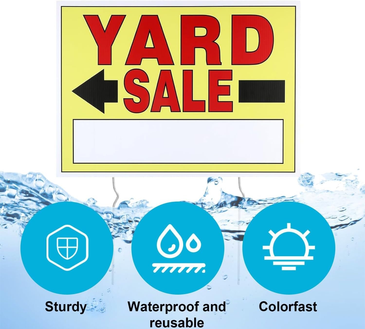 4-Pack Double-Sided Yard Sale Signs with Sturdy Stakes – 16×12 Inch Outdoor