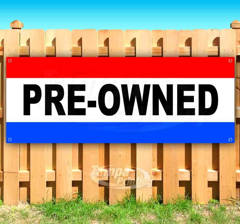 PRE-OWNED Advertising Vinyl Banner Flag Sign CAR DEALERSHIP
