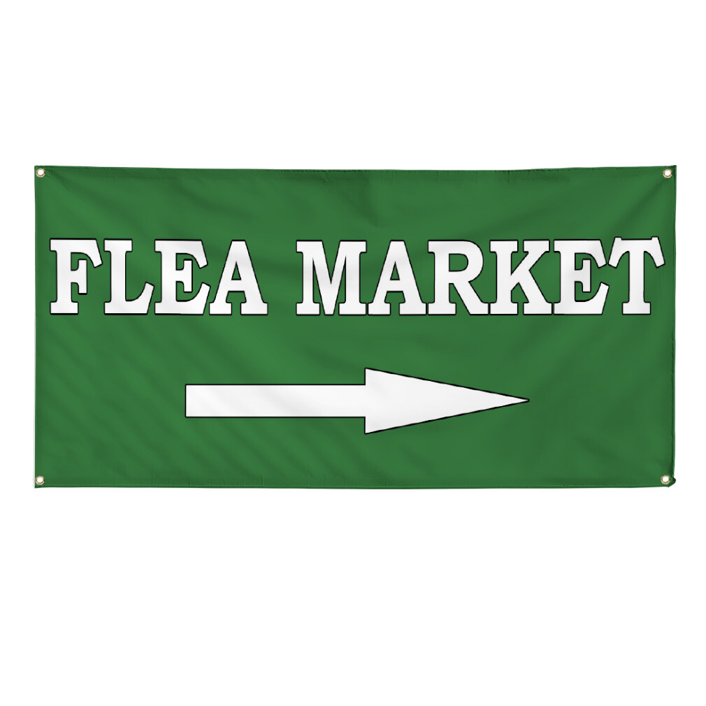 Vinyl Banner Multiple Sizes Flea Market Weatherproof Industrial Yard Signs
