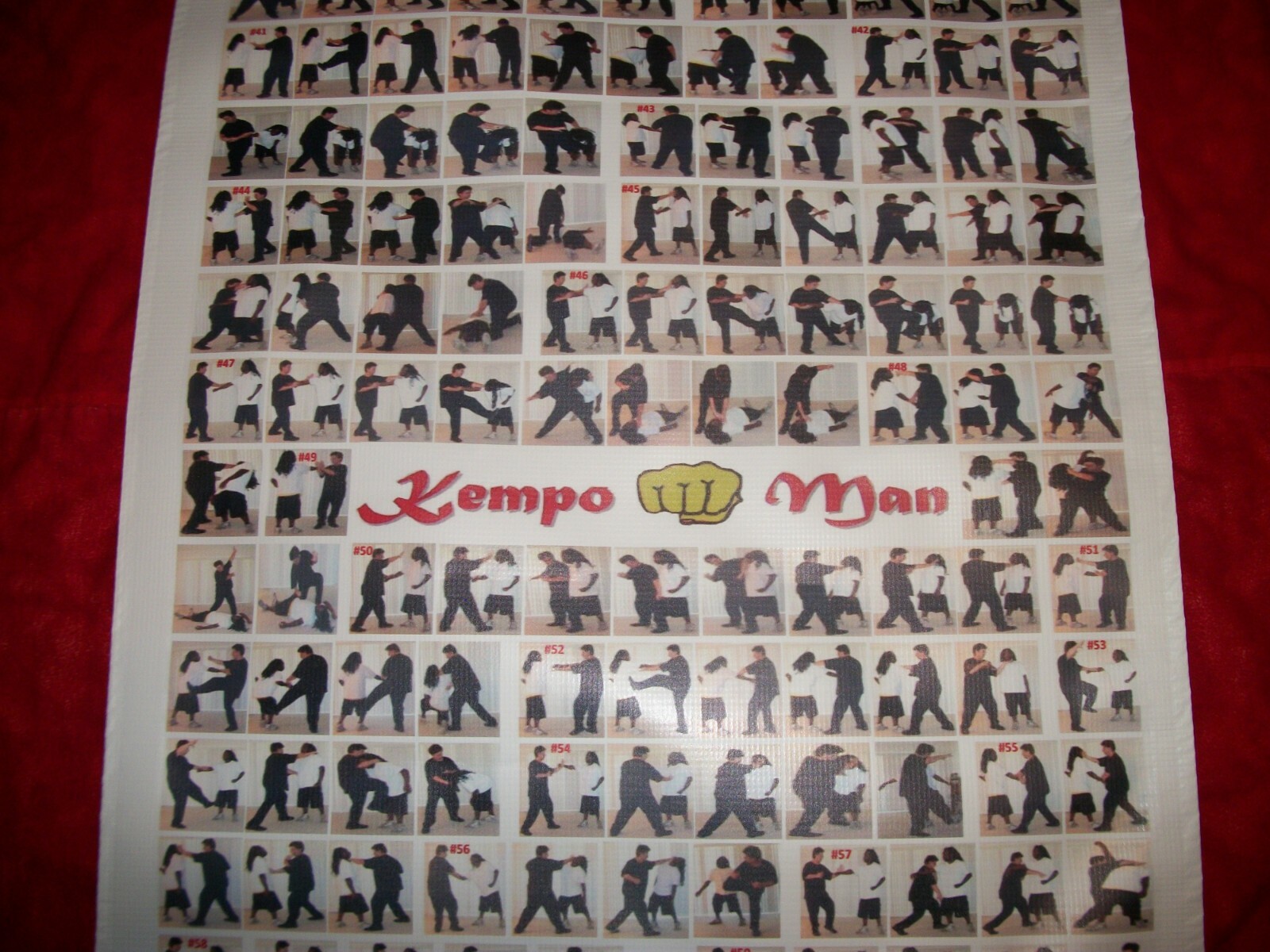 KEMPOMAN Shaolin Kempo Karate Combinations 36-60 Vinyl Banner quick reference