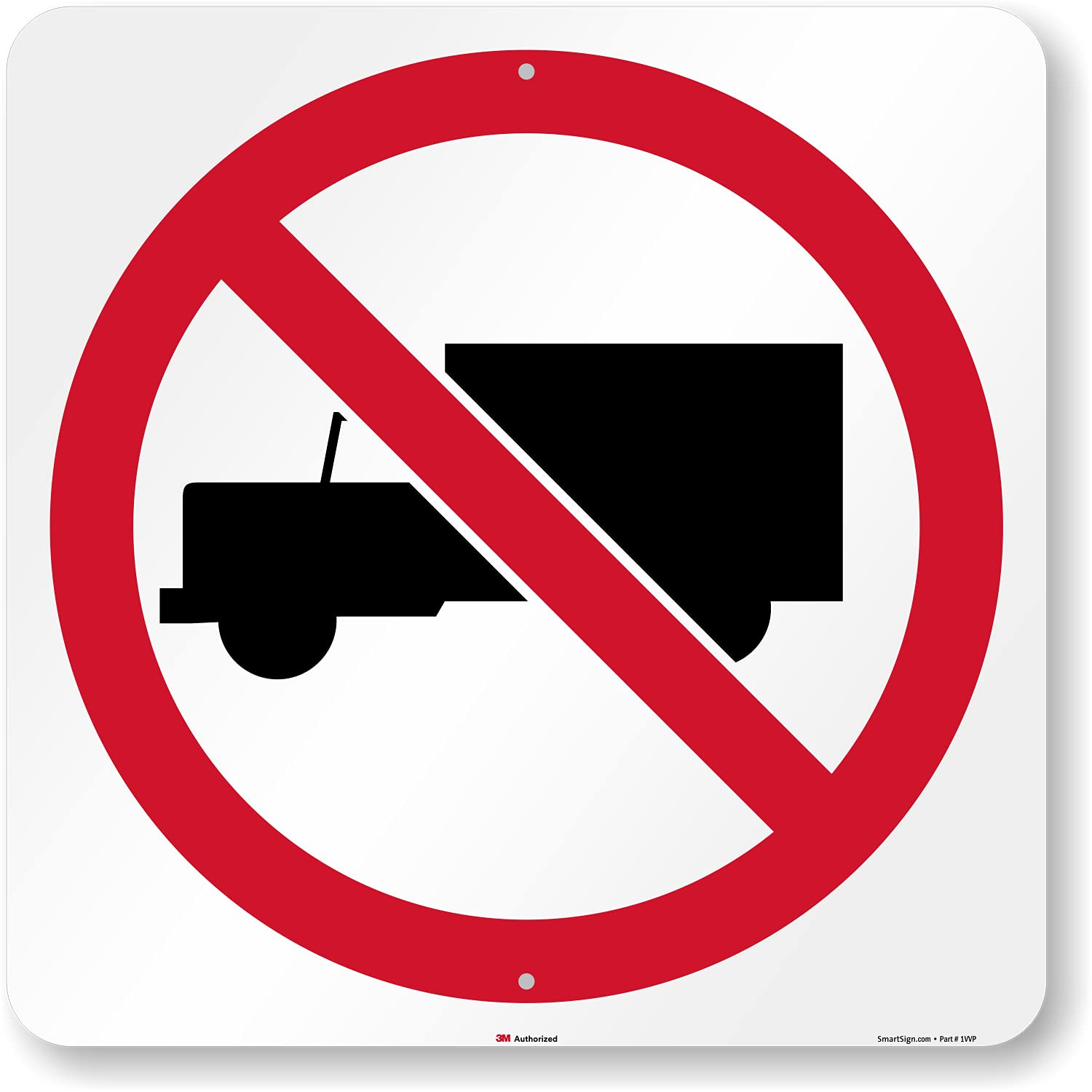 Reflective No Trucks Metal Sign – 24×24 Inch, Durable Aluminum, Red/Black/White