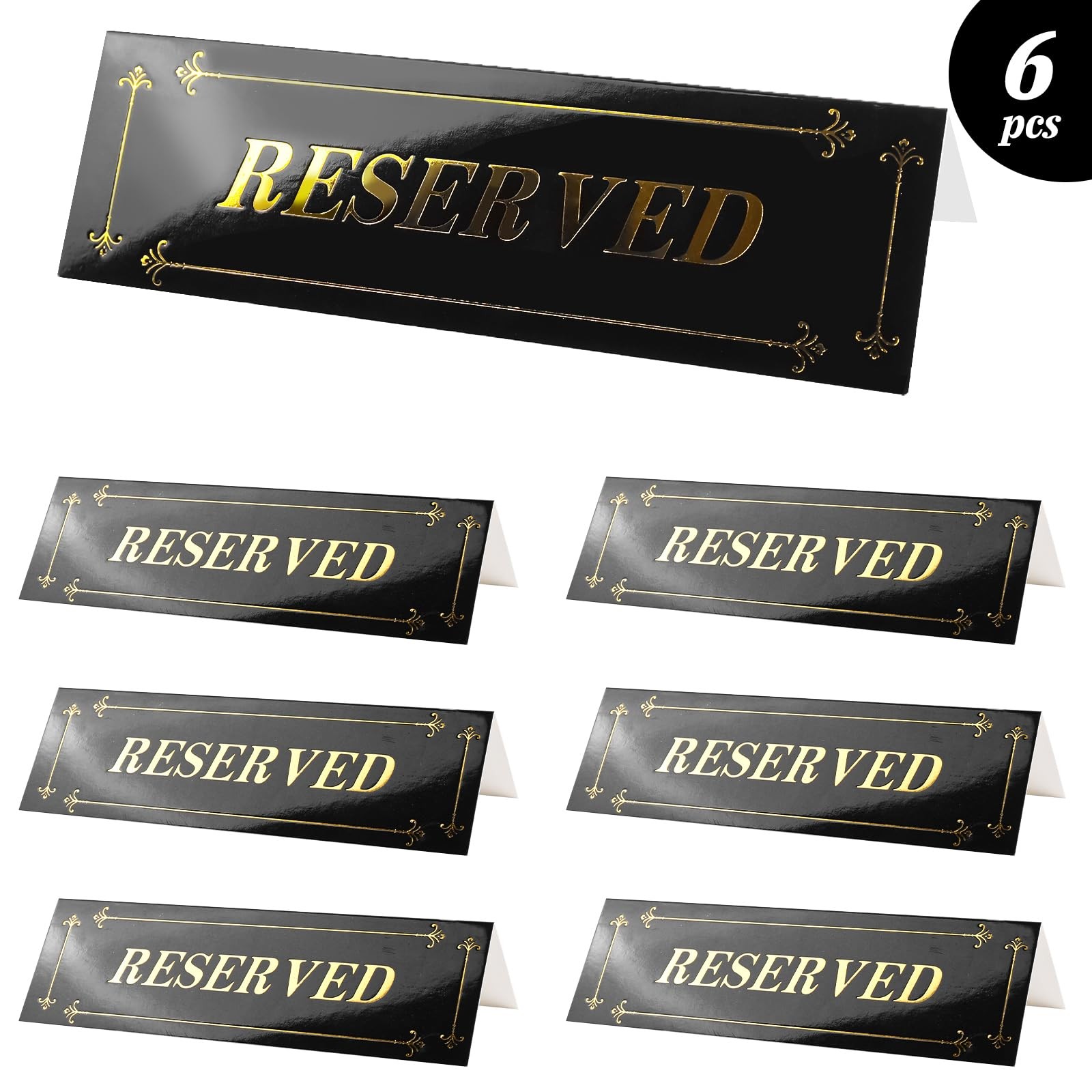 6 PCS Reserved Table Sign Cardstock Reservation Chair Seat Signs For Wedding