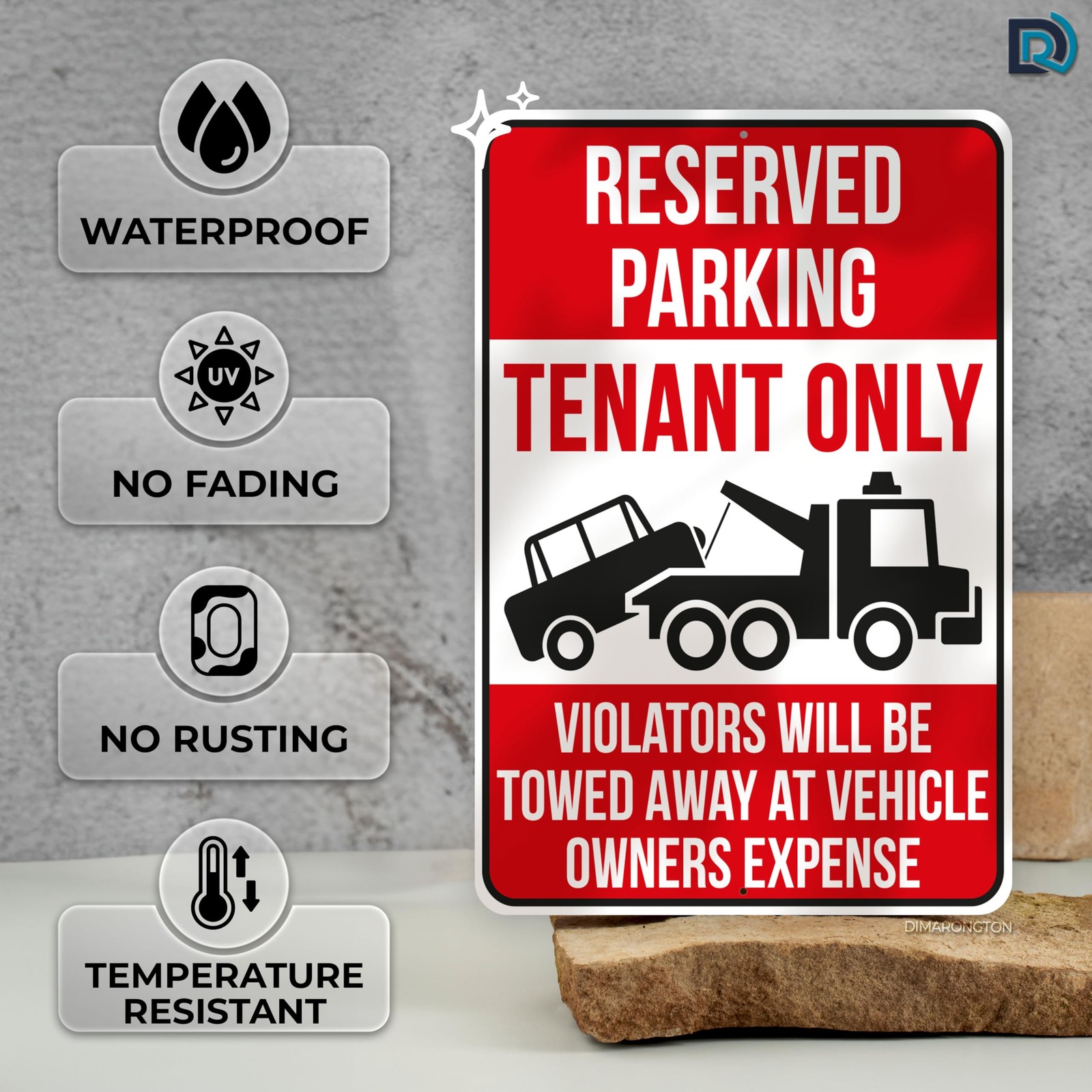 Tenant Parking Only Sign 10×14 Inch Reflective Aluminum Reserved Will Be Towed