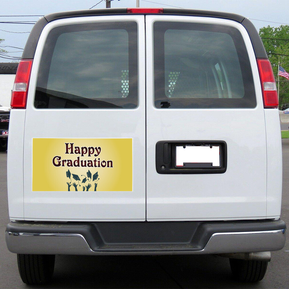 Car Magnet Set of 2 Happy Graduation Advertising Printing Industrial Sign
