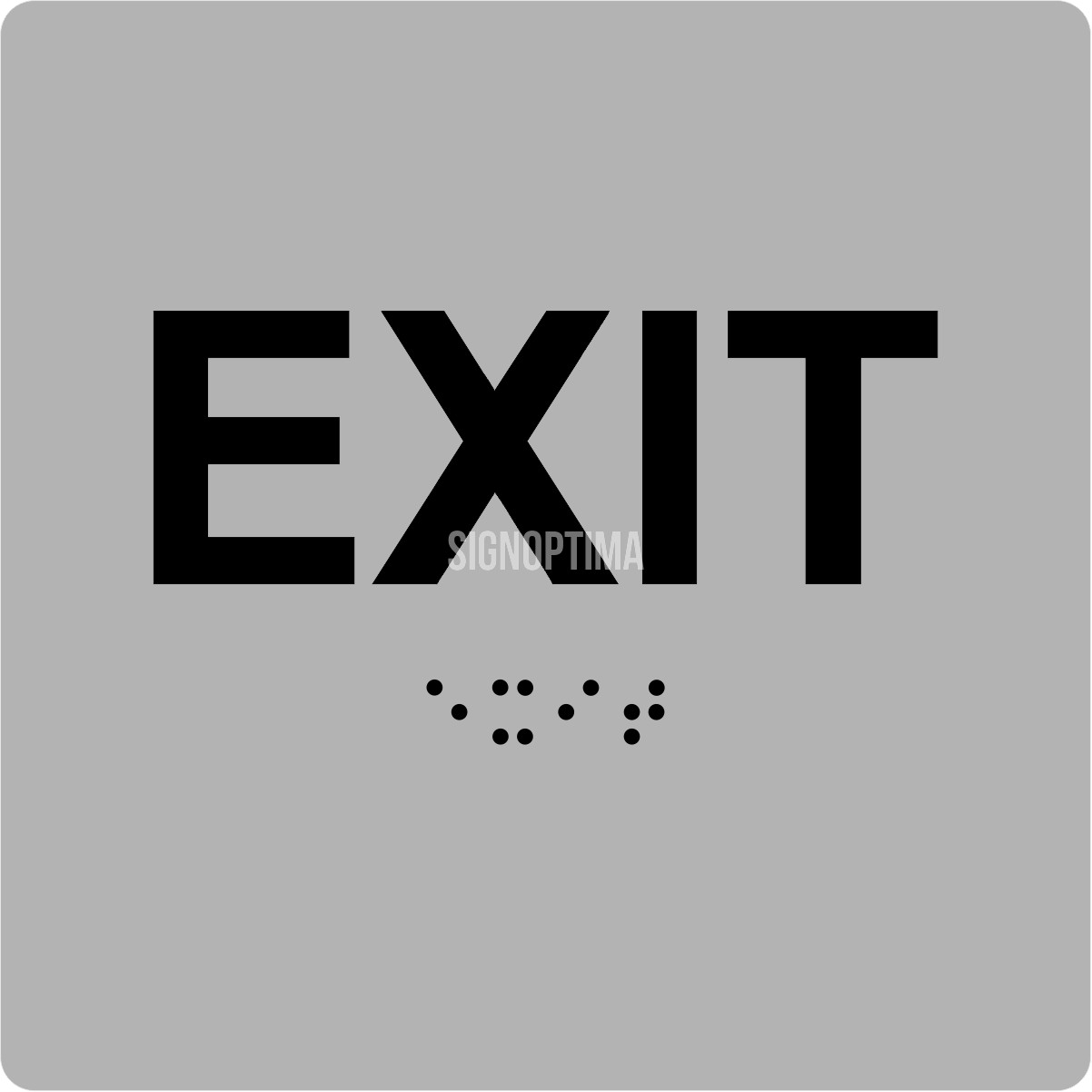 ADA Compliant EXIT Sign, Acrylic Braille 6&Prime;x6&Prime; , SignOptima™️