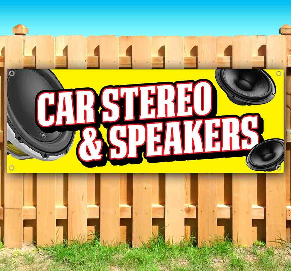 CAR STEREO & SPEAKERS Advertising Vinyl Banner Flag Sign Many Sizes AUTOMOTIVE