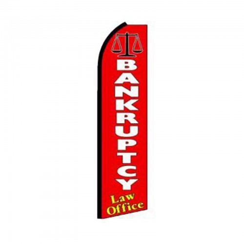 BANKRUPTCY Banner Flag Sign Display Only Flutter Swooper Feather 3&prime; Wide