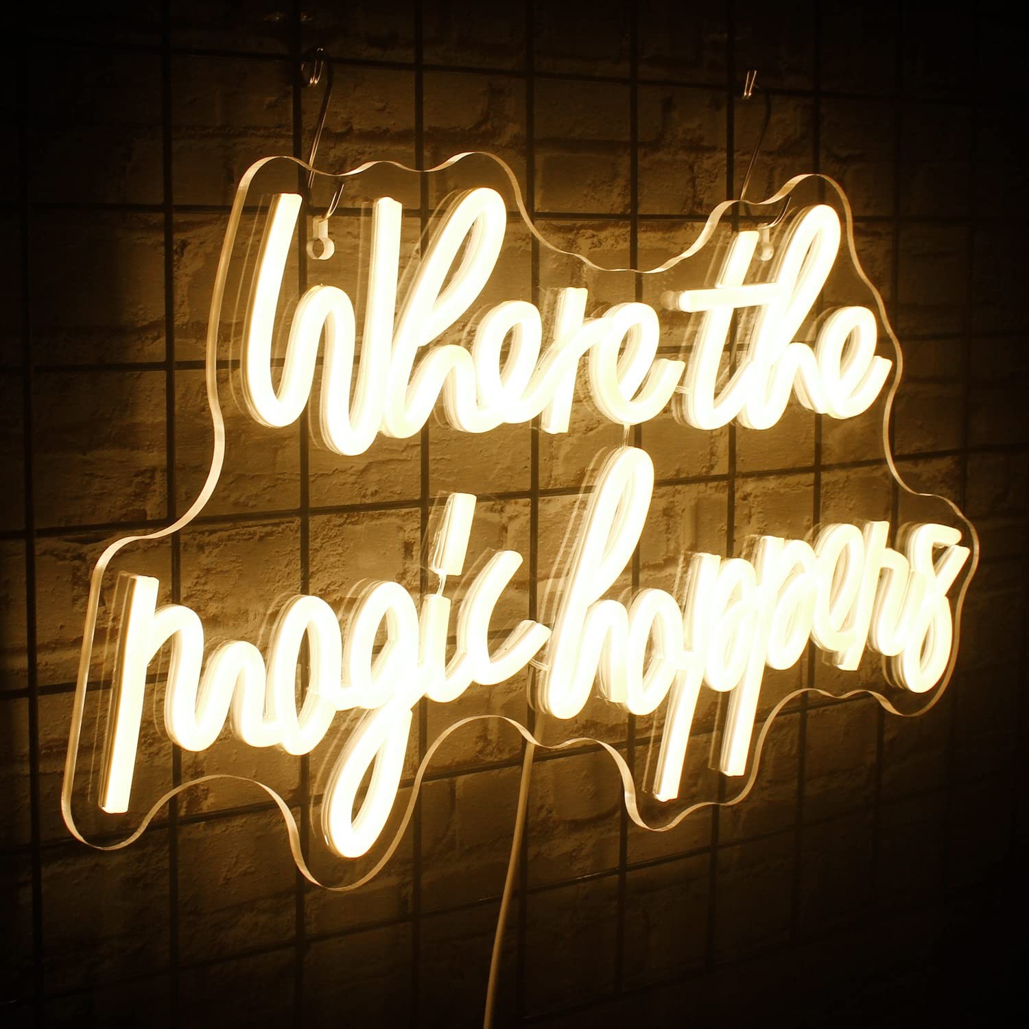 Where The Magic Happens Neon Sign Led Warm White Word Light Up Signs for Wall…