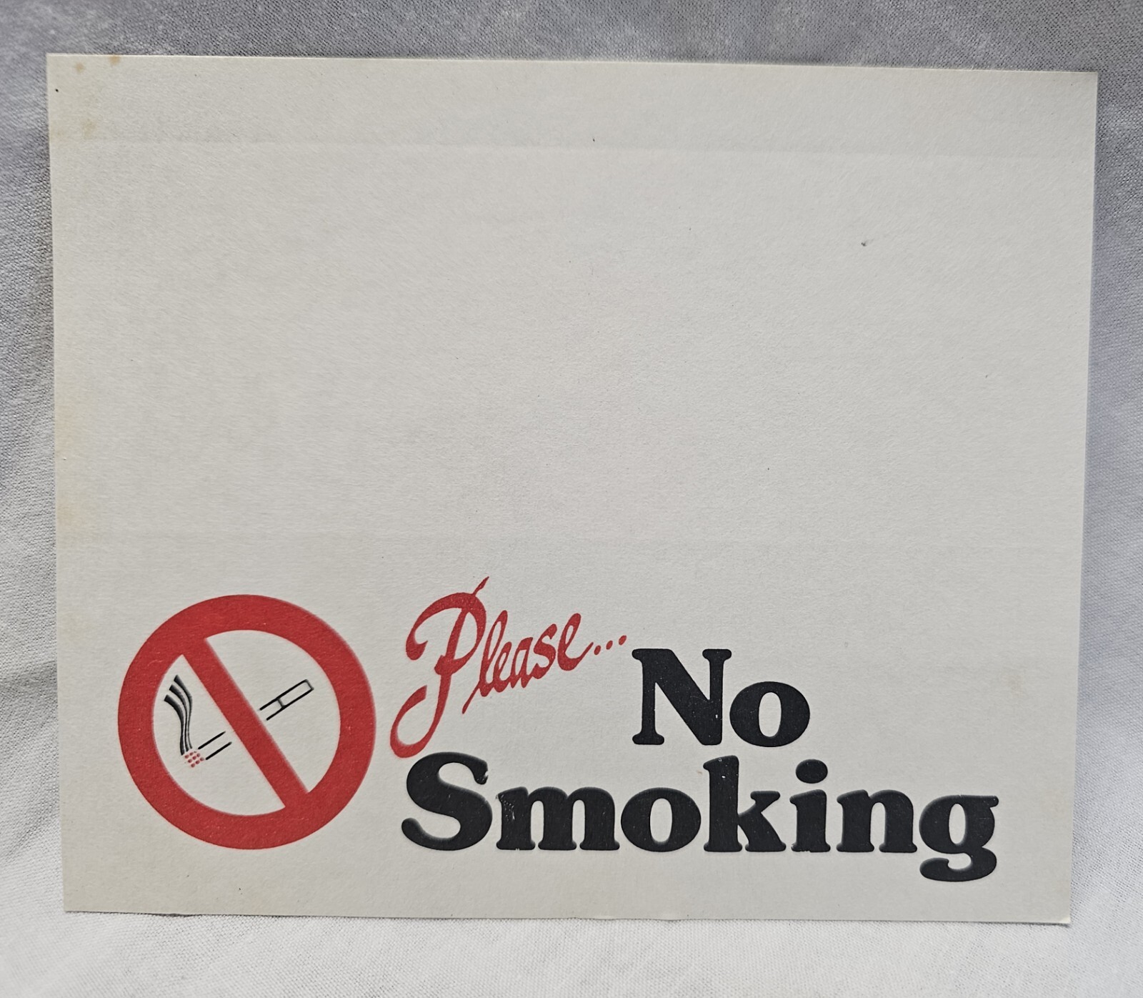 4 Vintage 4¼ » × 5¼ » Please No Smoking Foldable Sign Table Plaque Card Lot 1960&rsquo;s