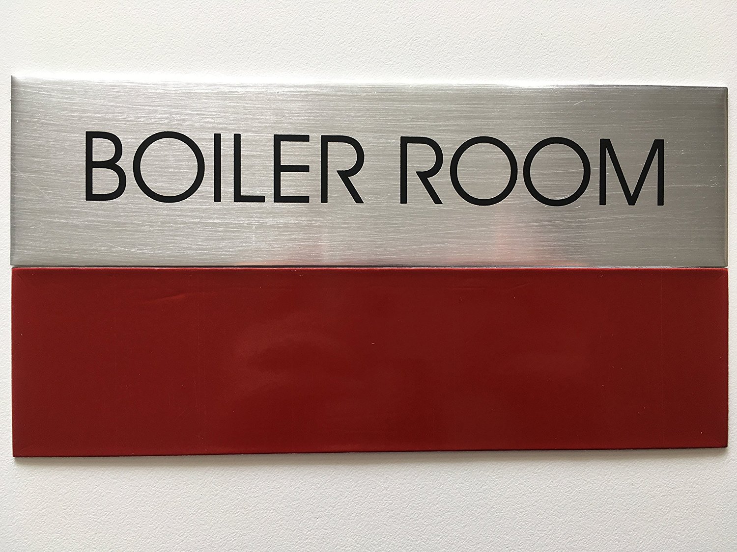 BOILER ROOM SIGN (BRUSHED ALUMINUM 2×7.75)