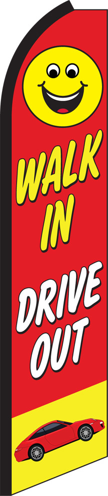 Walk In Drive Out Swooper Flag Feather Super Bow Banner