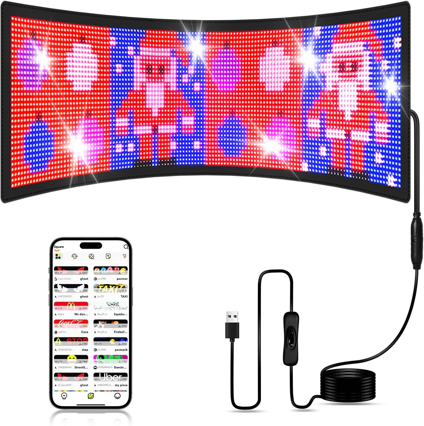LED Sign, 15 »X4 » Programmable LED Sign with Bluetooth APP Control – Huge Brigh