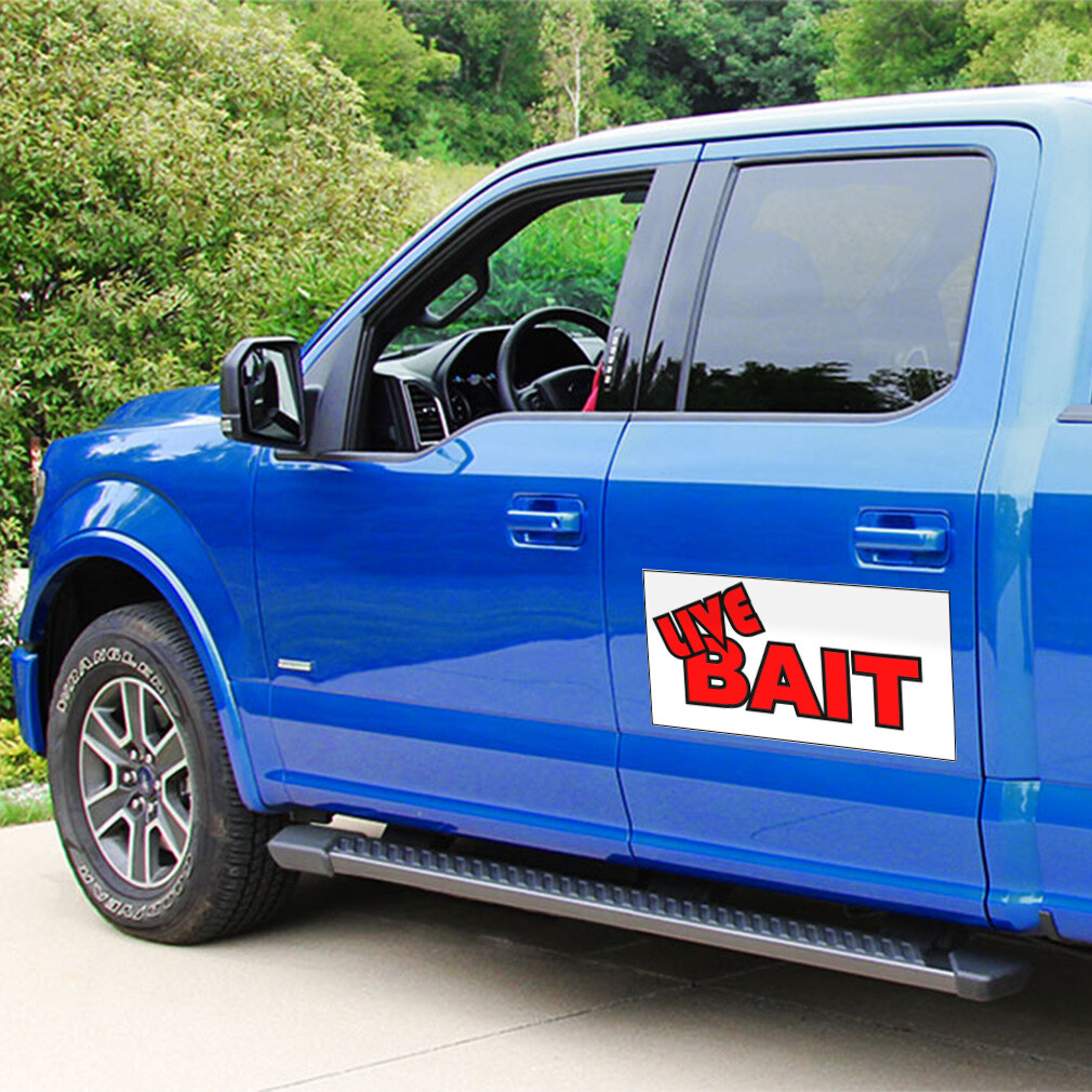 Car Magnet Set of 2 Live Bait Business Car Advertising Industrial Sign