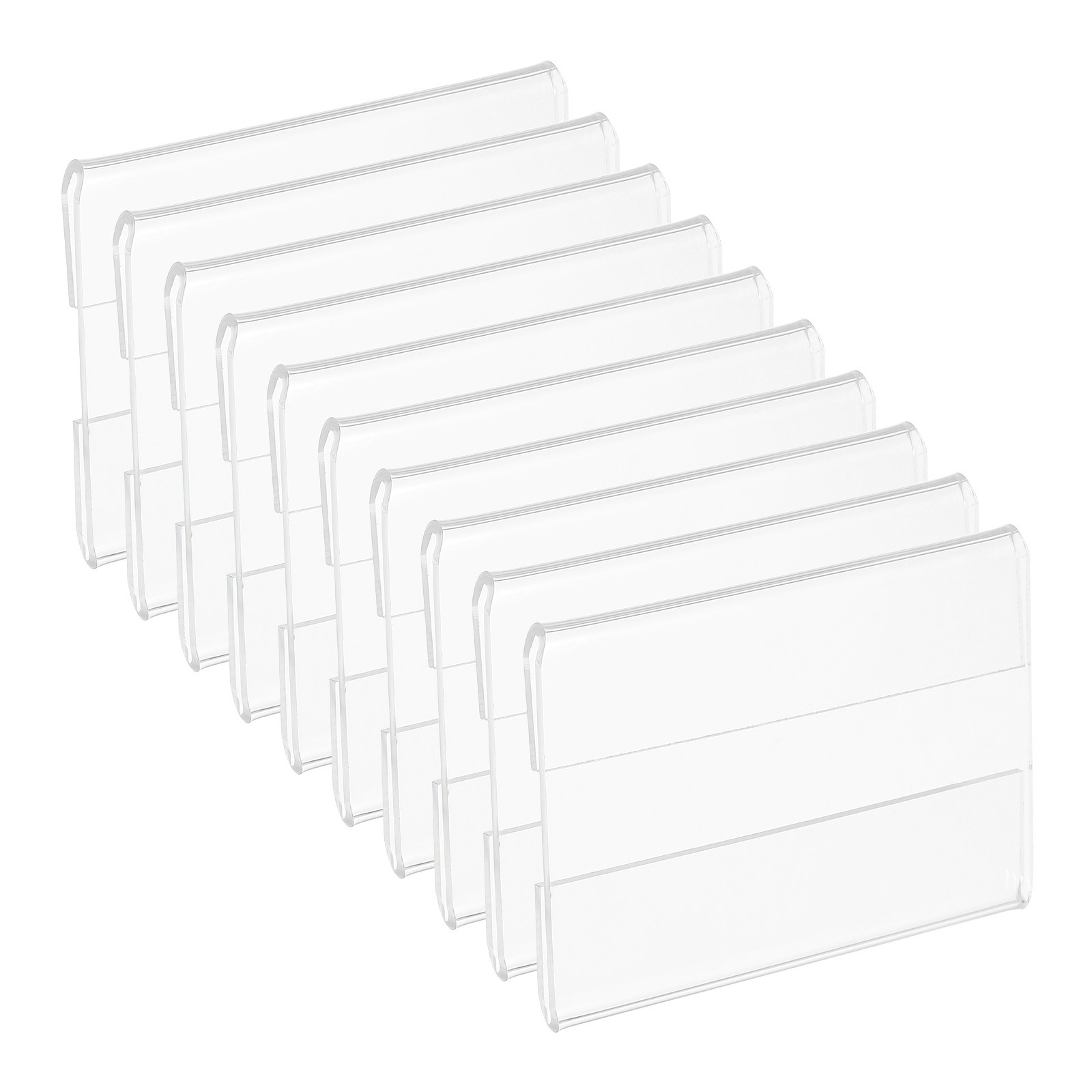 10Pcs 1.5×2.5&Prime; Wall Mount Acrylic Sign Holder with Tape for Office, Clear