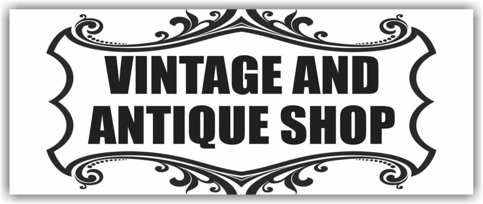 VINTAGE ANTIQUE SHOP Advertising Banner Vinyl Mesh Sign COLLECTIBLE coin ancient